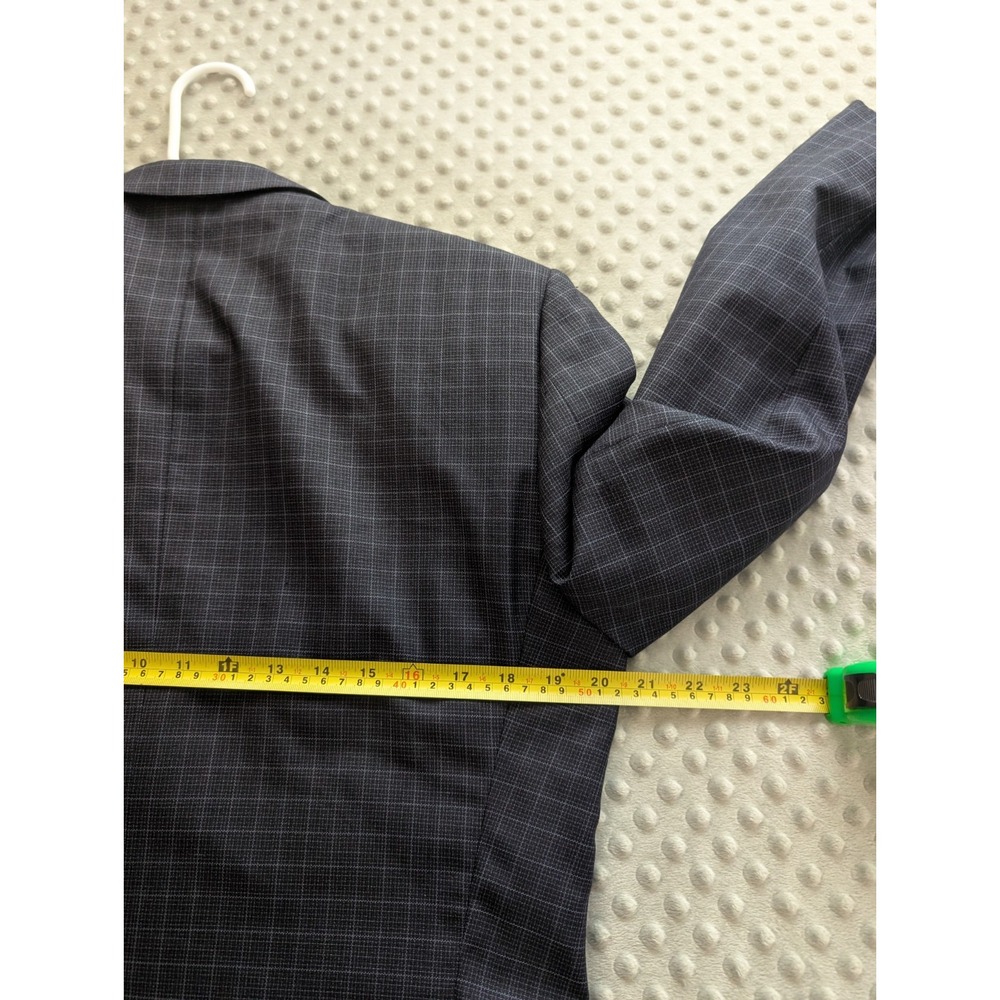 Ermenegildo Zegna Wool Blazer Men's 38R Saks Fifth Avenue Check Navy Jacket - Picture 8 of 16